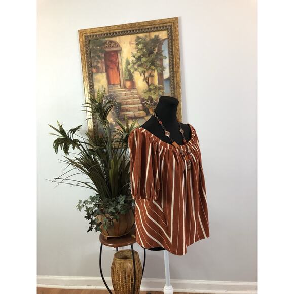 By Anthropology Women Blouse Small Off Shoulder Short Sleeve Boho Barbiecore Y2K - Picture 3 of 9